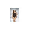 Body, grande taille, noir en dentelle et résille noire 